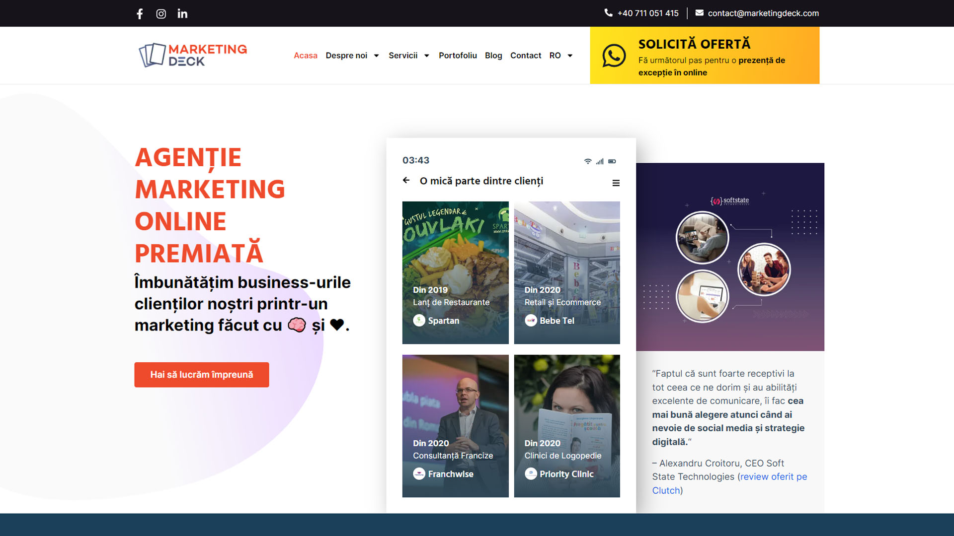 Un site web pentru agile marketing online premium.