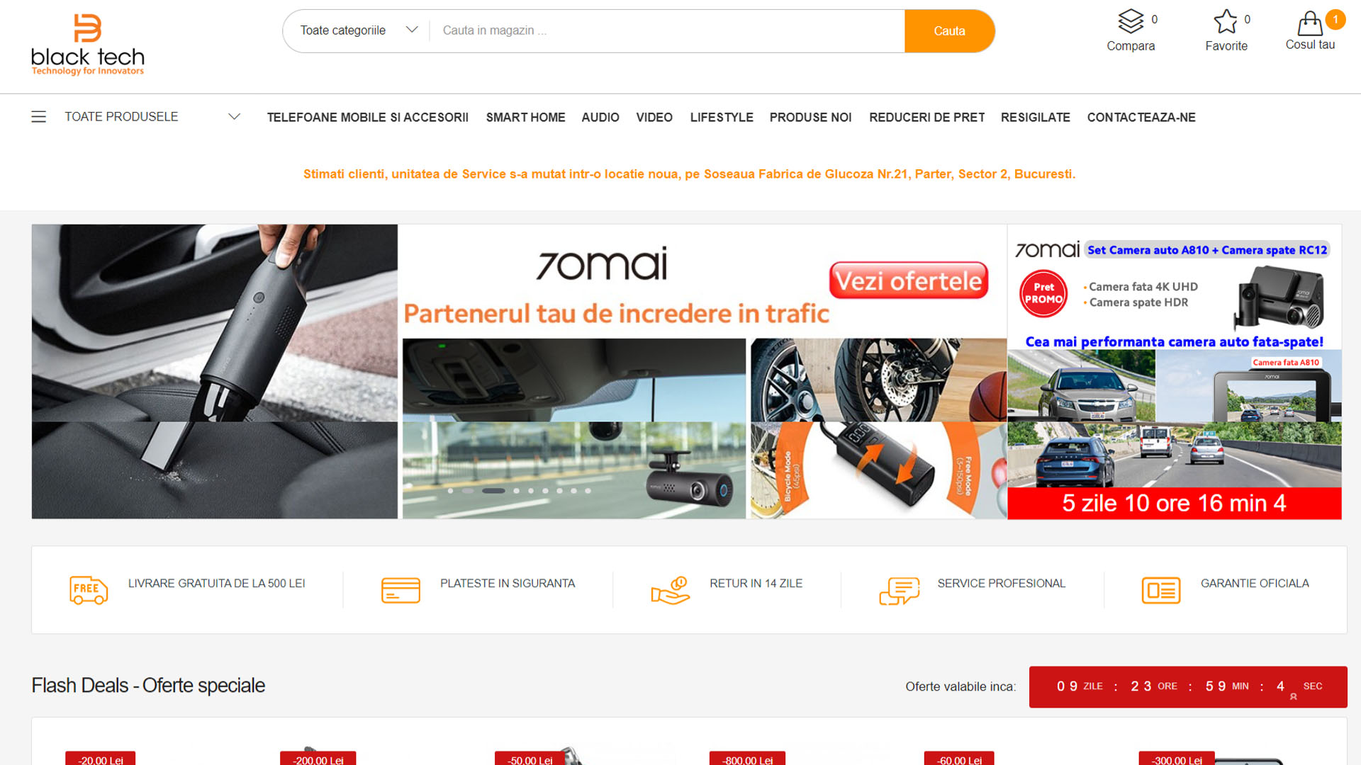 Un site web pentru un magazin de accesorii auto.