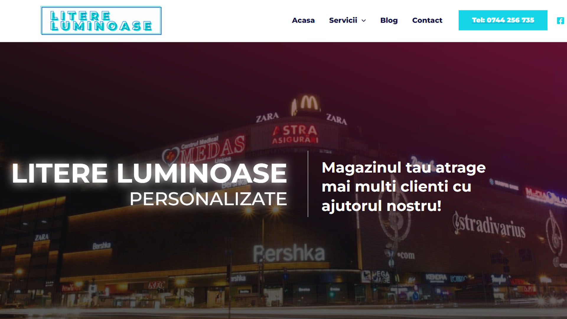 Un site web design pentru liere luminase.