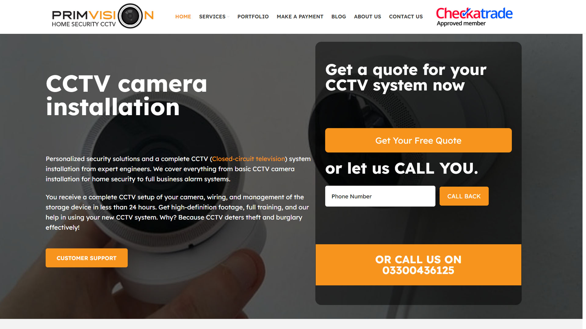 Proiectarea site-ului de instalare cctv.