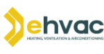 Sigla Ehvac cu grafică galbenă și textul „ehvac Heating Ventilation & Air Conditioning.