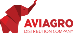 Sigla companiei de distribuție Aviagro, care prezintă un elefant roșu stilizat.