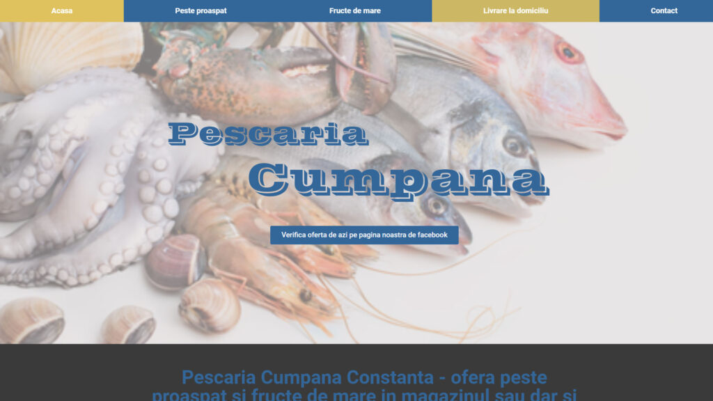 Optimizare SEO pentru landing page de prezentare - Pescaria Cumpana